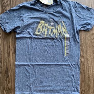 Retro Batman T Shirt Size Small Heather Blue NWT